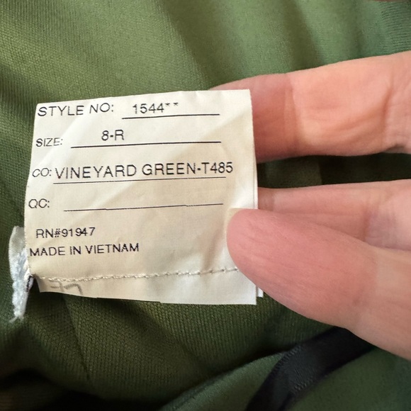 After Six One Shoulder Trumpet Gown With Front Slit Vineyard Green 8R - Picture 9 of 12